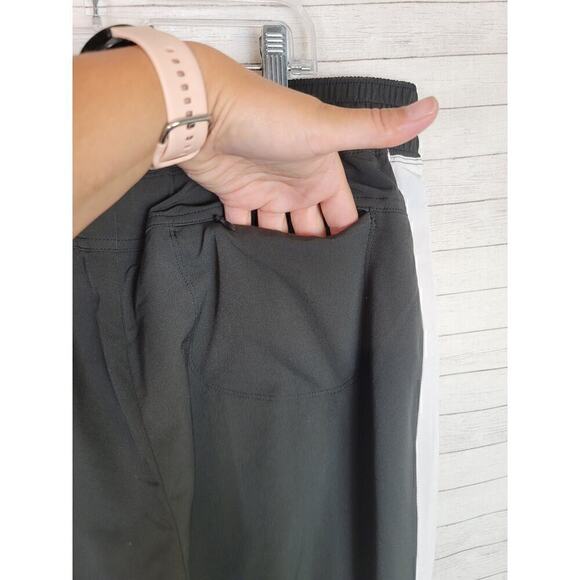 ATHLETA DEREK LAM ICON COLLAB BLACK JOGGERS W WHITE SIDE STRIPE, SZ LARGE - Picture 7 of 13